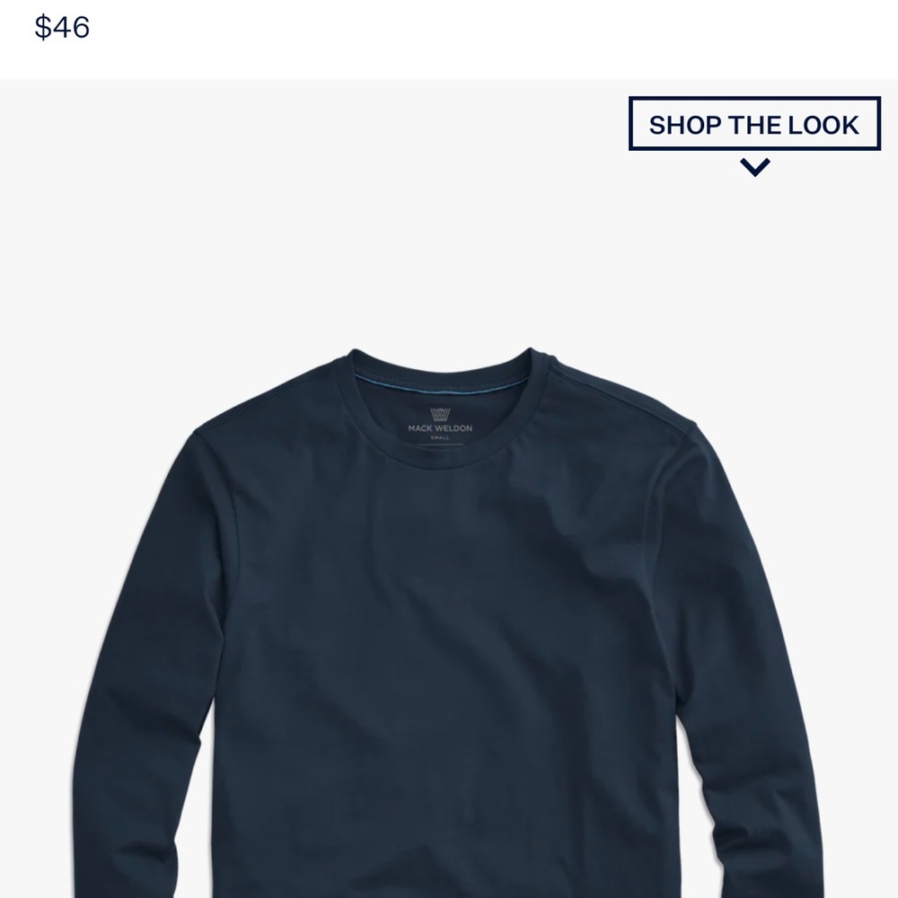 Mack Weldon black Crewneck Shirt 100% Pima RN 137077